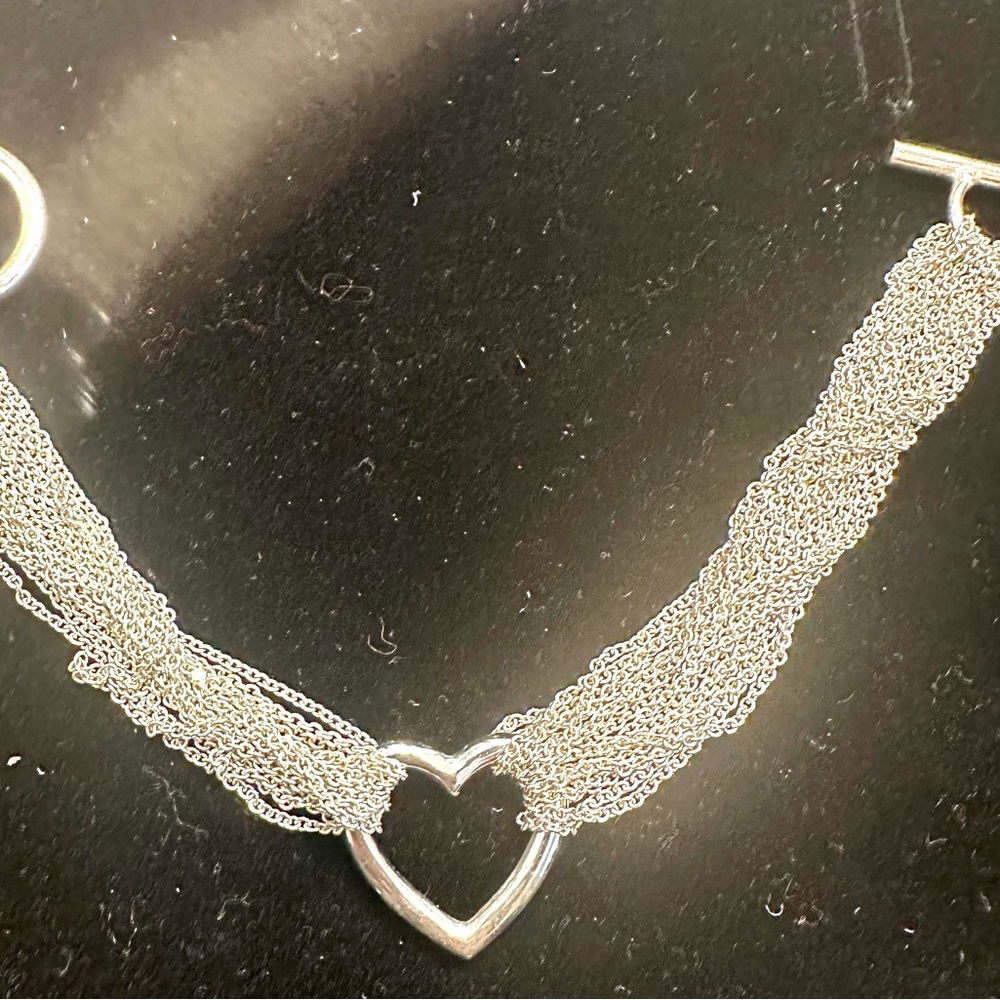 New XL Open Heart Mesh Bracelet Solid 925 Sterling Silver
